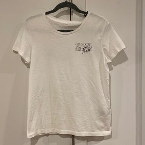 NWT- All Saints: Fun SS Tee; color: optic white; Size: M